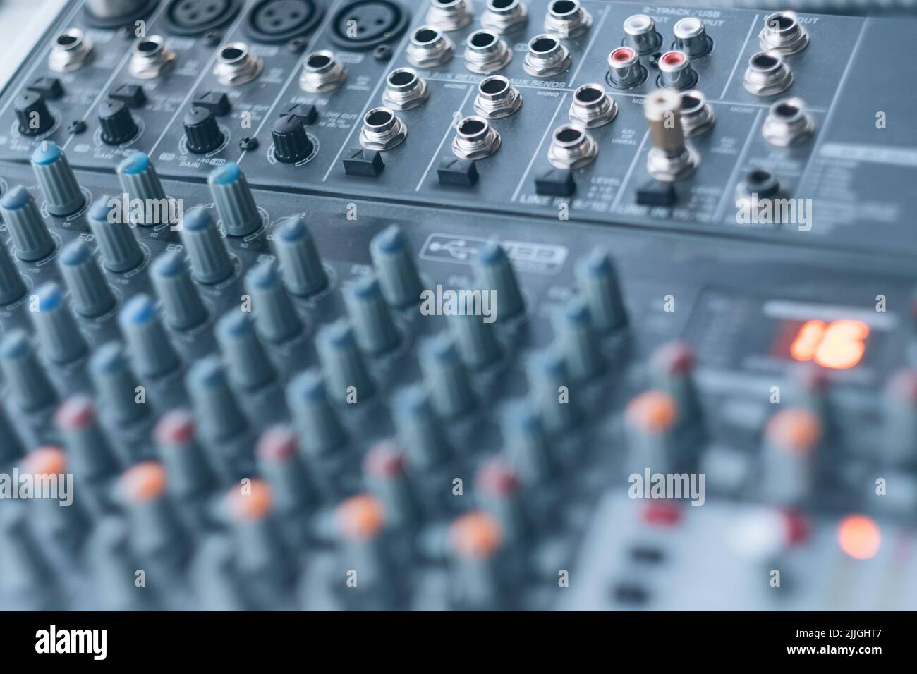 scheda audio studio di produzione per registrazione audio Foto Stock