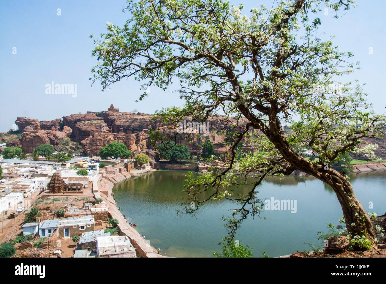 badami grotta tempio a badami karnataka india Foto Stock