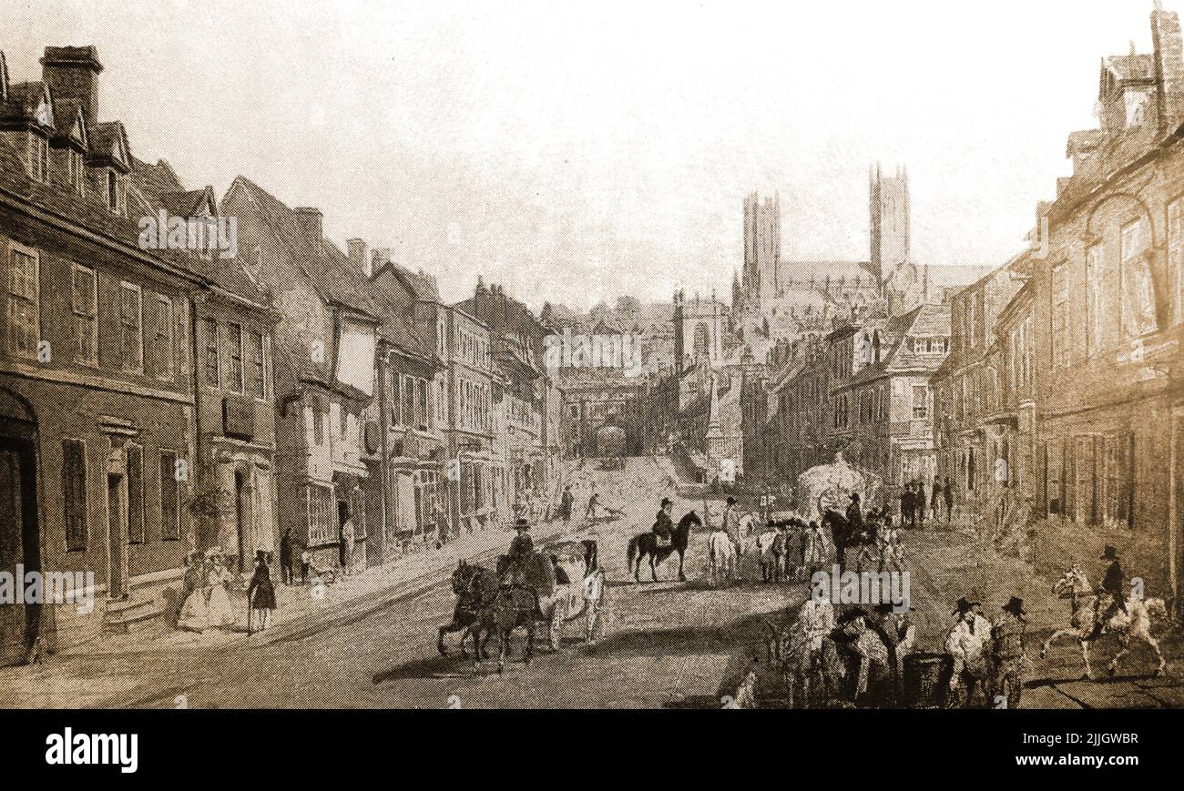 Storia di Lincoln, Inghilterra - High Street Lincoln, Inghilterra nel 18th secolo Foto Stock