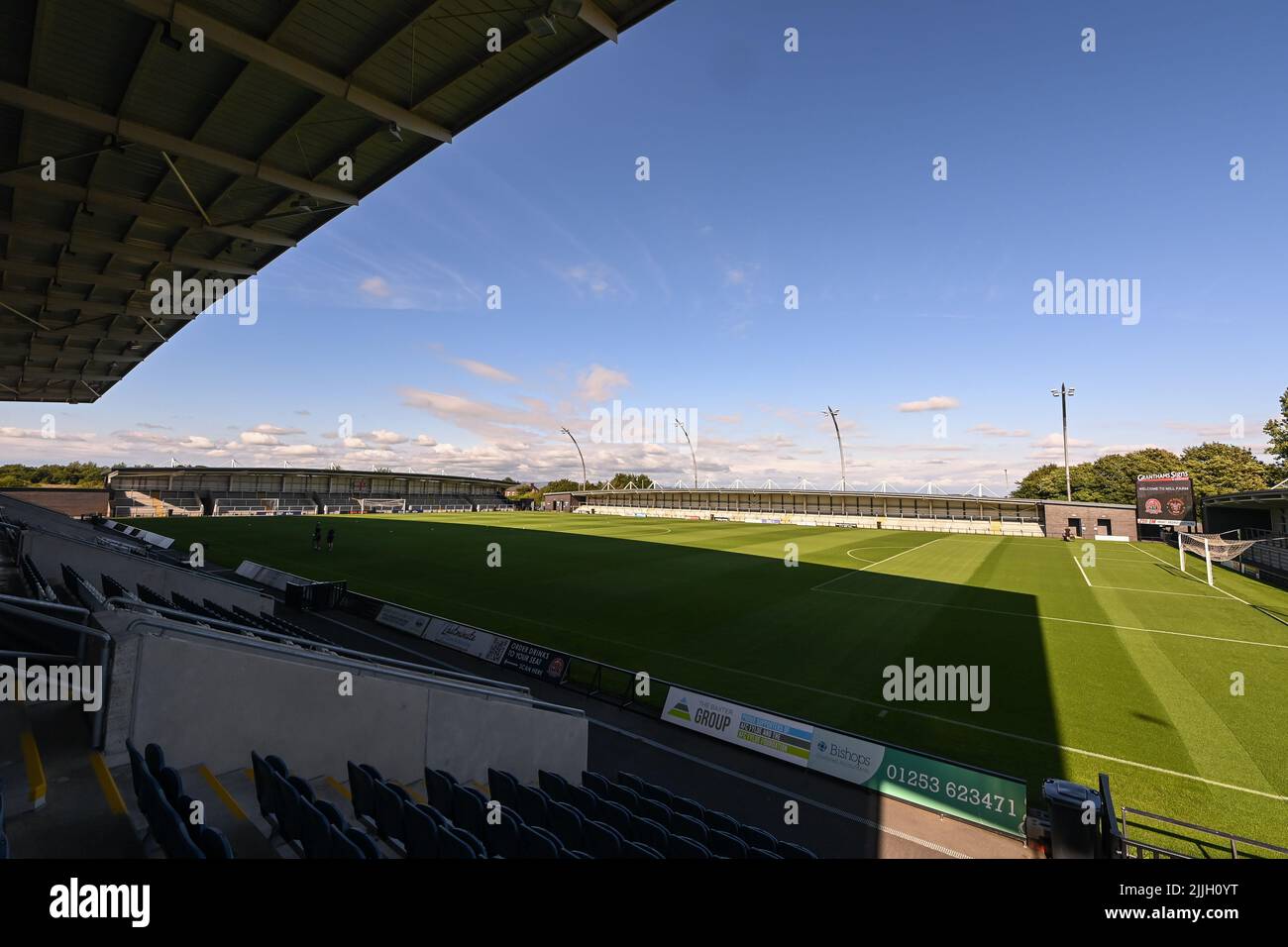 Vista generale del Parco di Kellamergh, casa di AFC Fylde Foto Stock