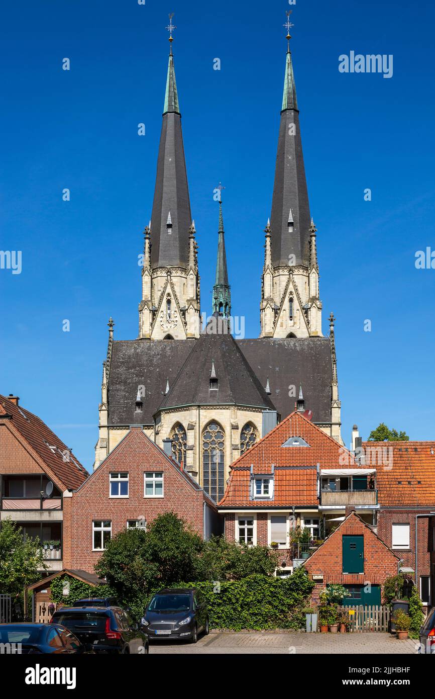 Germania, Billerbeck, Berkel, Baumberge, Muensterland, Westfalia, Renania settentrionale-Vestfalia, NRW, chiesa provocatoria di San Ludgerus, Cattedrale di Ludgeri, chiesa cattolica, chiesa di pellegrinaggio, rinascita gotica Foto Stock