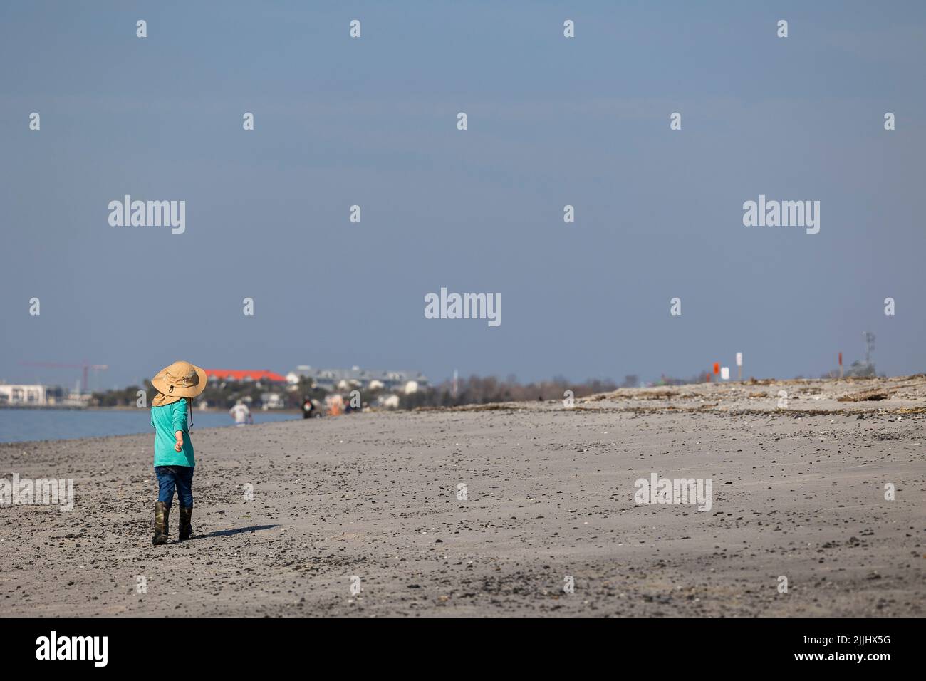 Crab Bank Island, nel South Carolina, nel porto di Charleston. Il kayak verso l'isola è popolare per il santuario degli uccelli. Foto Stock
