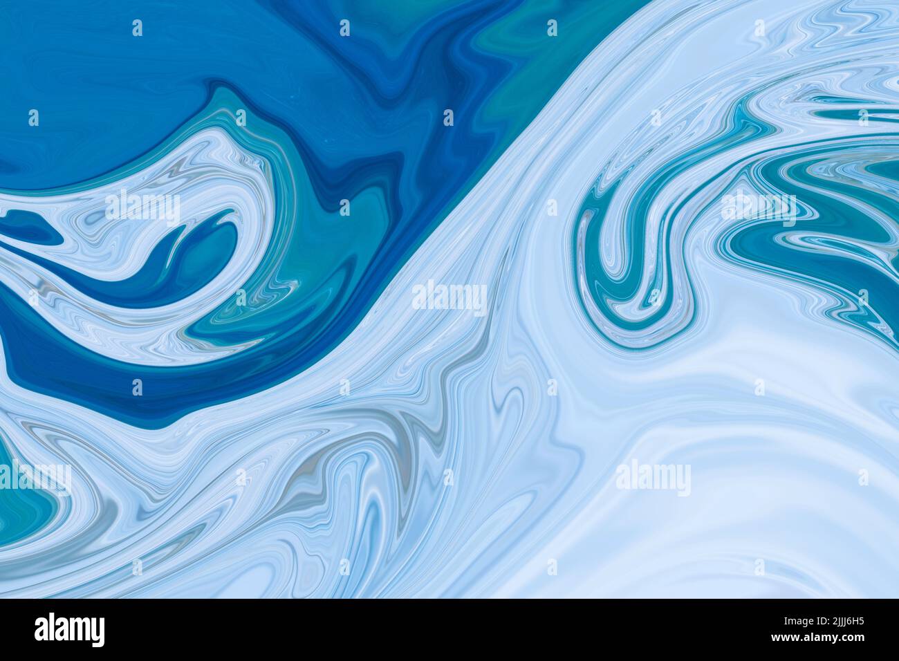 Blue Waves Abstract marmo liquido, elegante, texture, sfondo semplice e di lusso, marmo liquido disegno astratto pittura sfondo bianco e blu Foto Stock