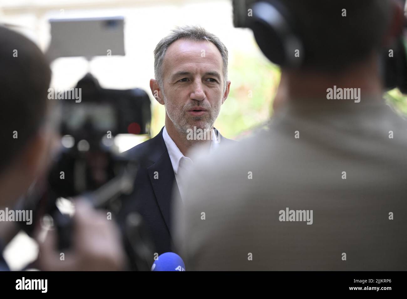 Parigi, Francia, 27 luglio 2022. Emmanuel Gregoire durante una conferenza stampa sul pox scimmia a Parigi, il 27 luglio 2022. Foto di ELIOT BLONDT/ABACAPRESS.COM Foto Stock