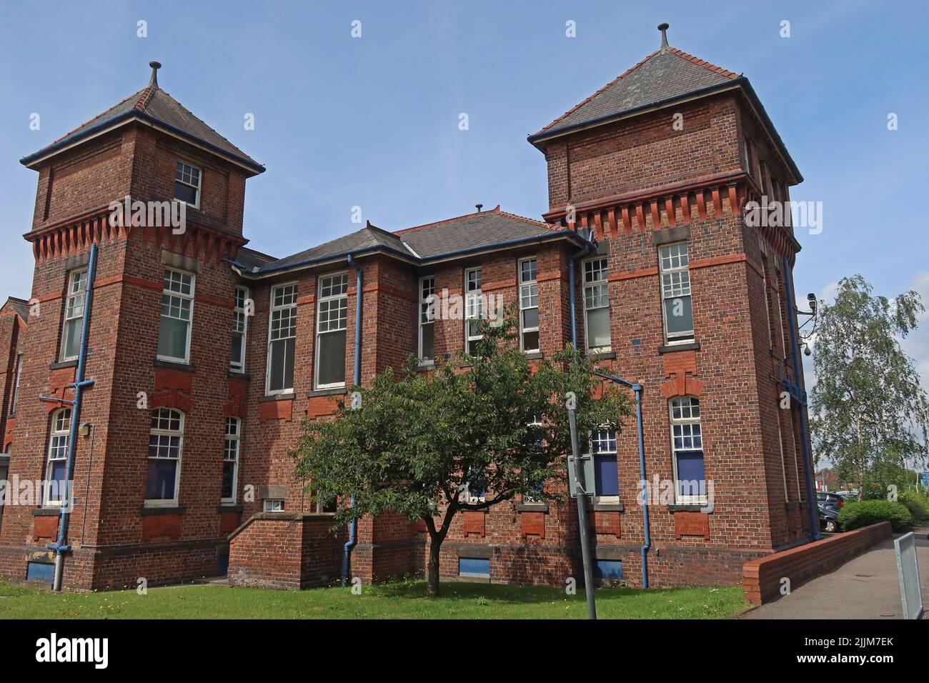 Parte originale di Warrington NHS Hospital, Lovely Lane, Warrington, Cheshire, Inghilterra, Regno Unito, WA5 1QG - Warrington and Halton Hospitals NHS Trust Foto Stock