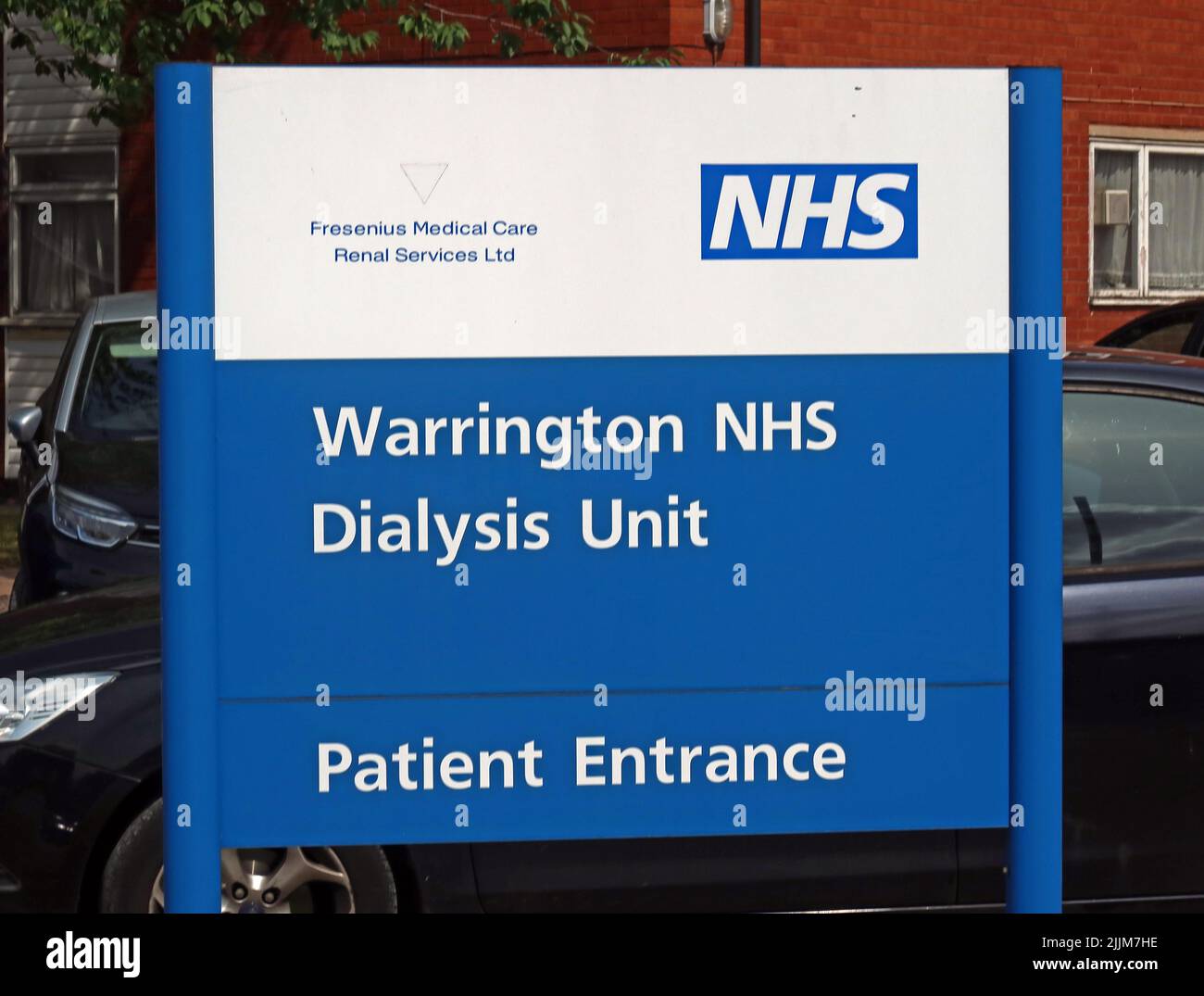 Warrington NHS Hospital, unità di dialisi, gestito da Fresenius Medical Care Renal Services Ltd, Lovely Lane, Warrington, Cheshire, Regno Unito Foto Stock