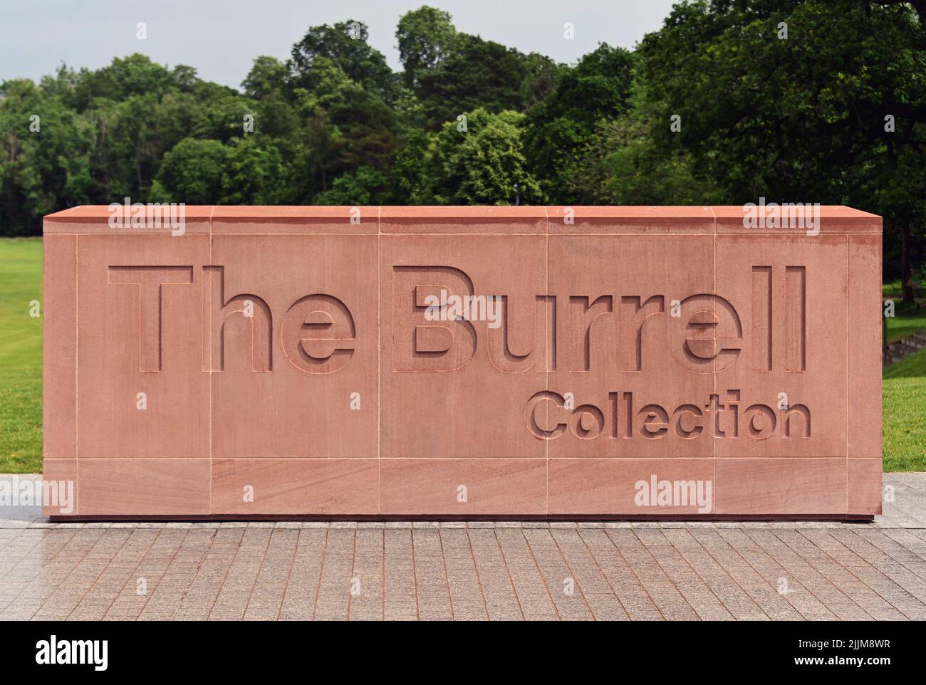 Ingresso alla Burrell Collection, Glasgow, Scozia, Regno Unito, Europa. Foto Stock