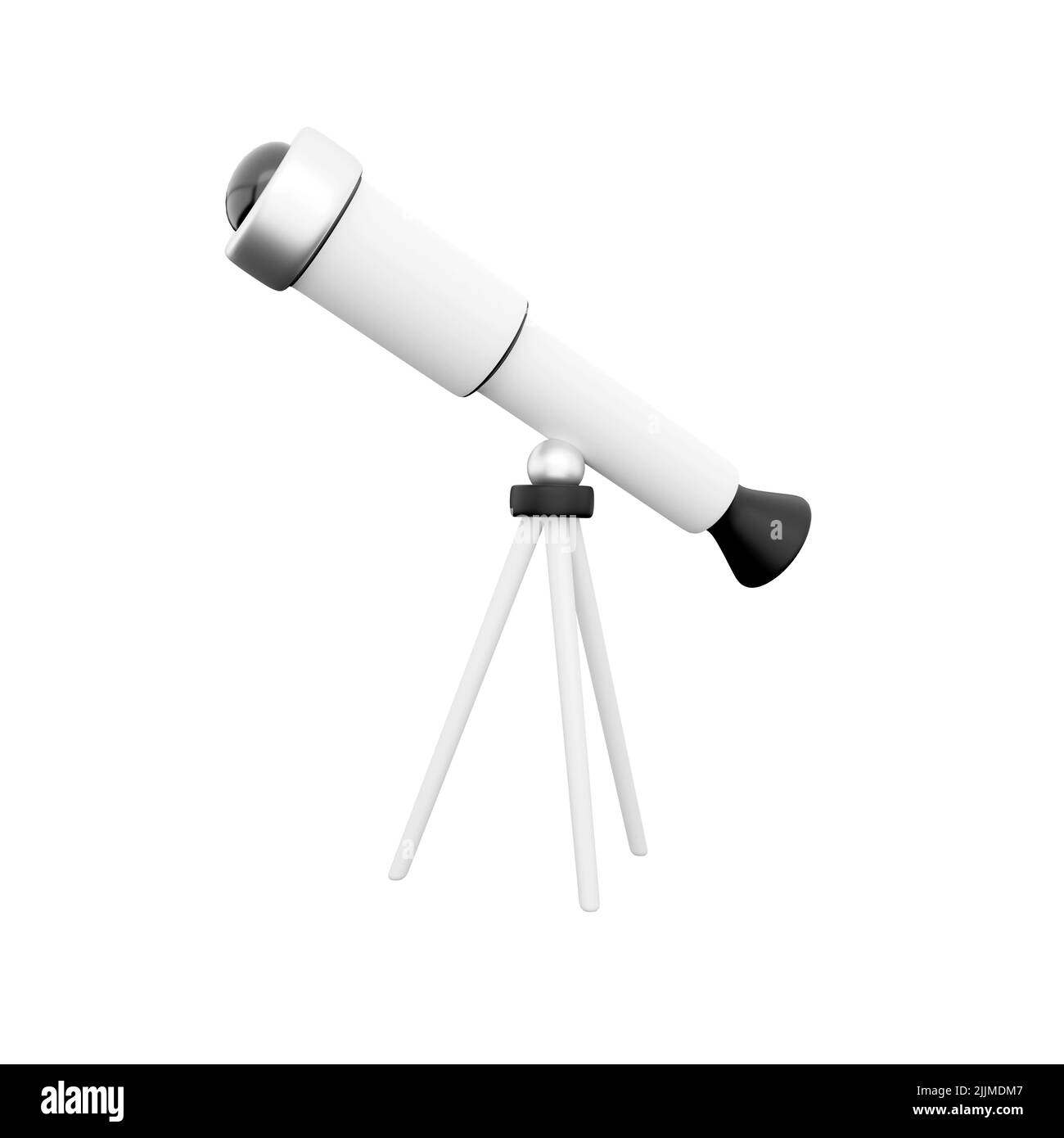 3D rendering telescopio astronomia fisica classe simbolo 3D rendering icona isolato. 3D icona del telescopio di rendering su sfondo bianco. 3D icona telescopica Foto Stock