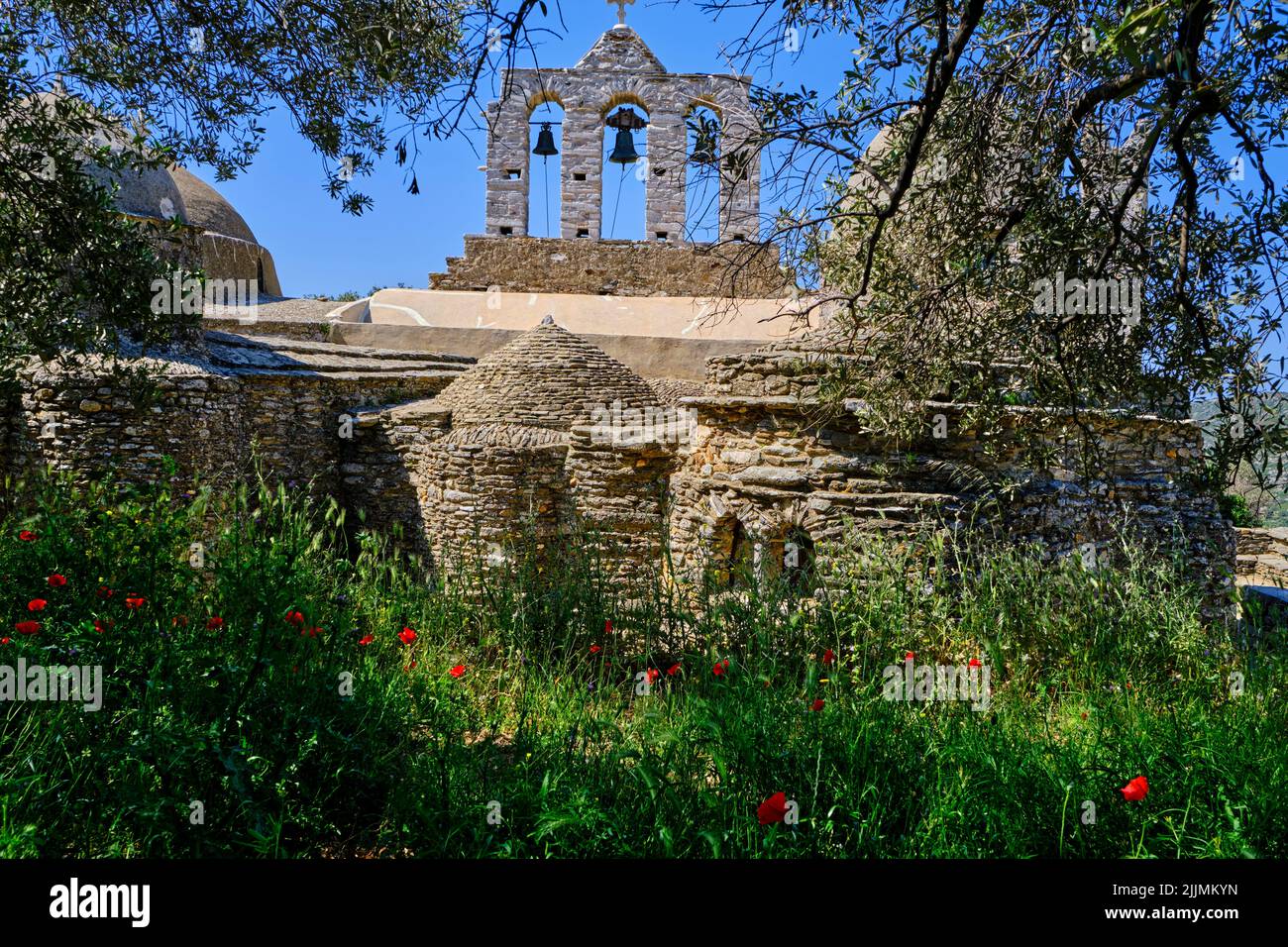 Grecia, Isole Cicladi, Naxos, Chiesa Paleocristiana di Panagia Drosiani (6th c.) Foto Stock