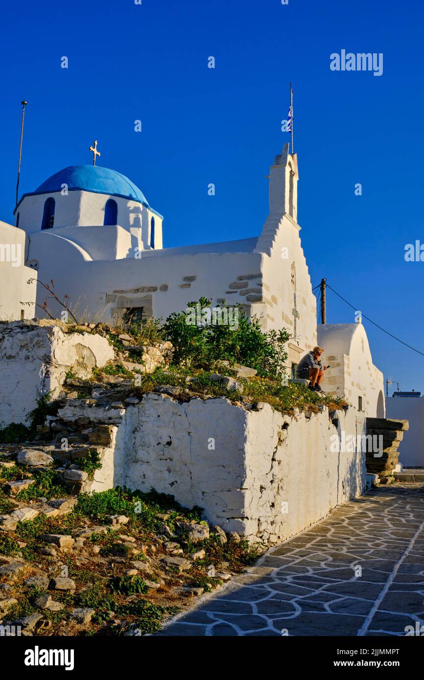Grecia CICLADI, isola di Paros, Parikia (Hora), chiesa duecentesca Foto Stock
