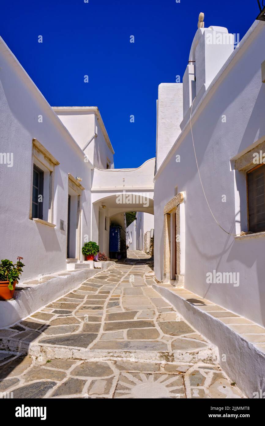 Grecia, Isole Cicladi, Isole Greche, Mar Egeo, Paros, Lefkes, villaggio tradizionale Foto Stock