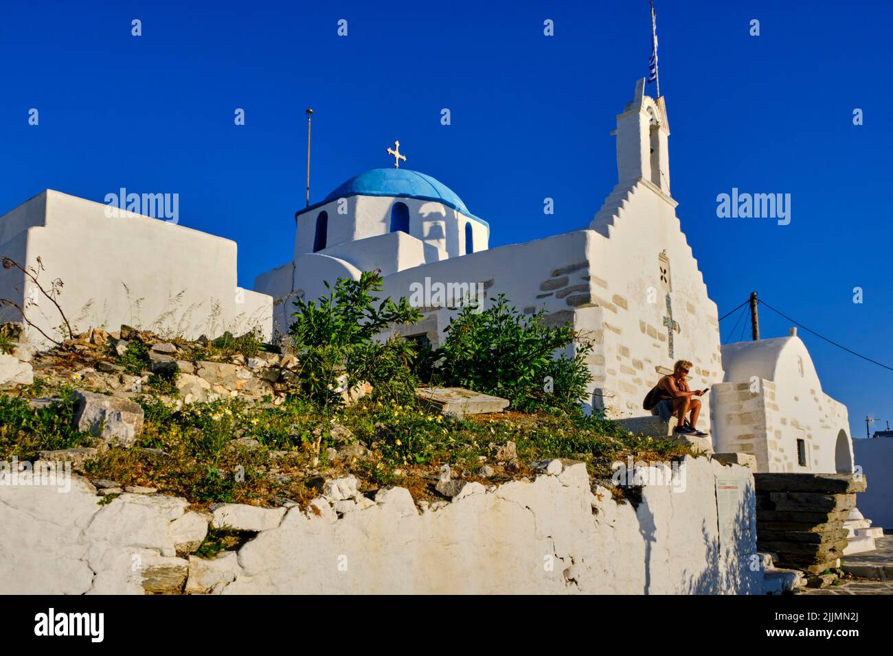 Grecia CICLADI, isola di Paros, Parikia (Hora), chiesa duecentesca Foto Stock