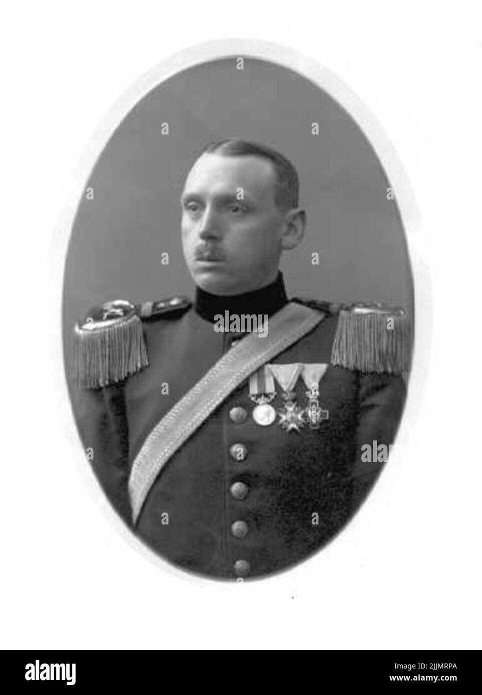 Ritratto di Olof Gertzèn, battaglione medico K 3 1923. Altre informazioni sul retro della foto. Foto Stock