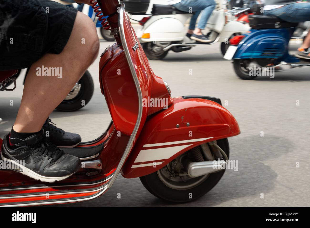 Italia, Lombardia, Crema, incontro della Vespa Scooter Foto Stock