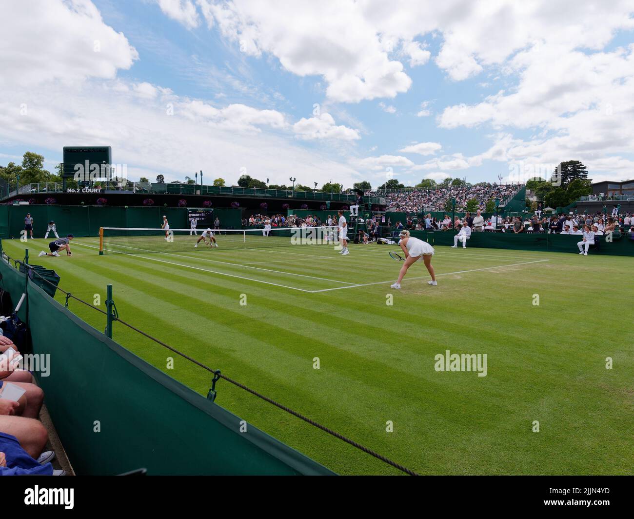 Wimbledon, Greater London, Inghilterra, 02 2022 luglio: Wimbledon Tennis Championship. Raddoppia la partita in corso. Foto Stock