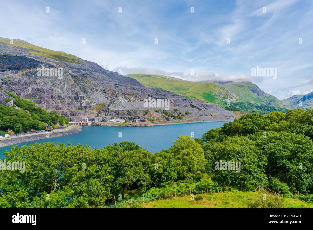 Lago di Llyn Peris a Llanberis, Galles Foto Stock