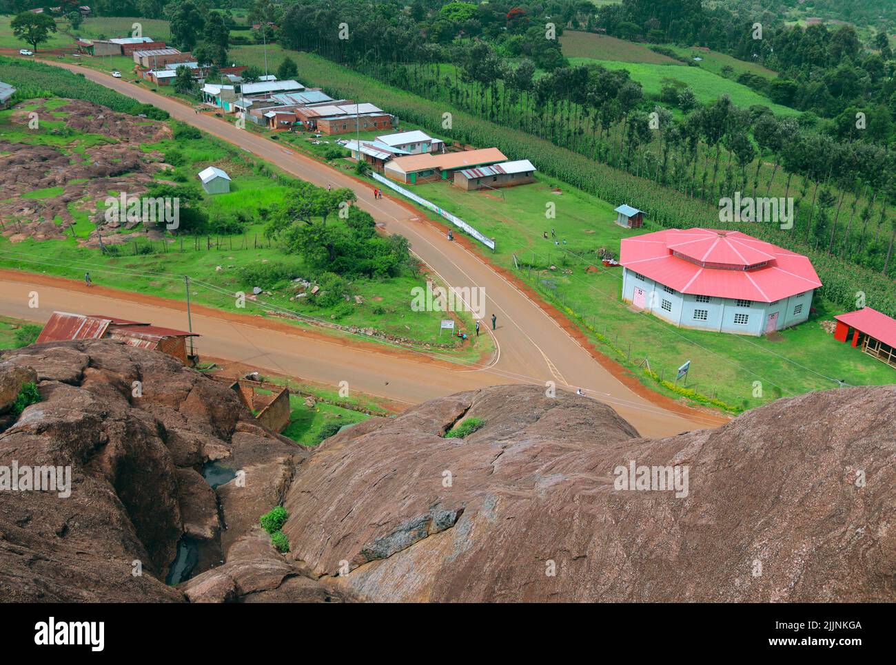 Una vista aerea della collina di Lumakanda in Kenya Foto Stock