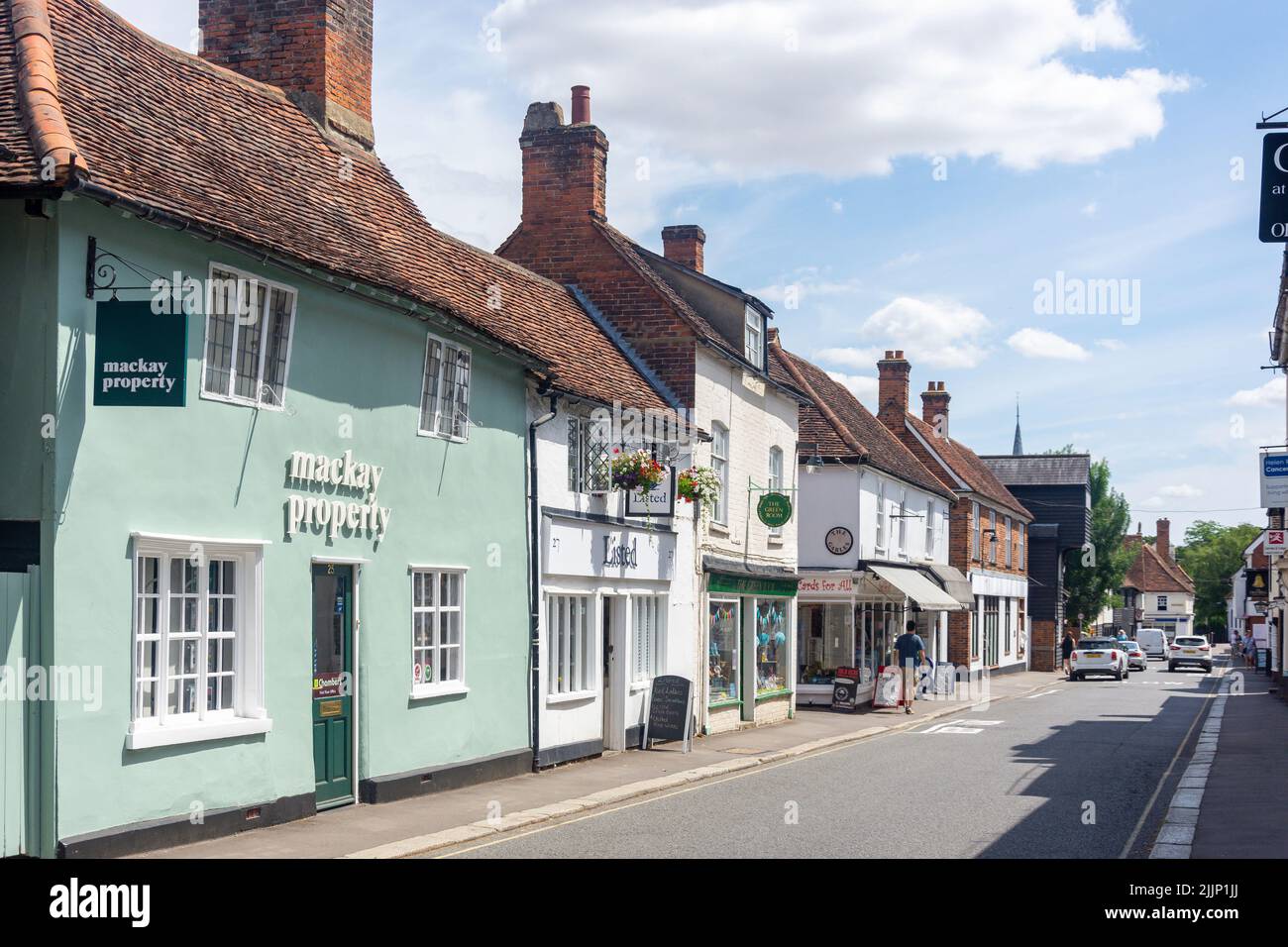 Case d'epoca, Bell Street, Sawbridgeworth, Hertfordshire, Inghilterra, Regno Unito Foto Stock