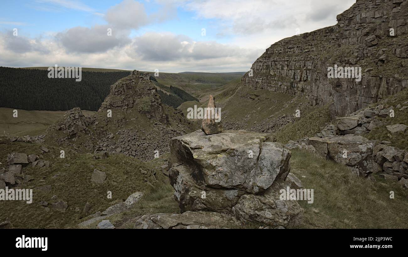 Alport Castles, Peak District, Derbyshire Foto Stock
