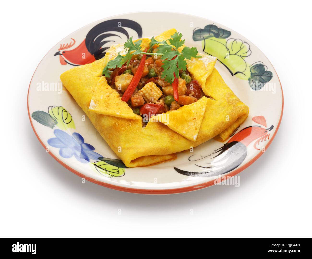 Omelette farcite thailandese ( Kai Yat Sai ) Foto Stock