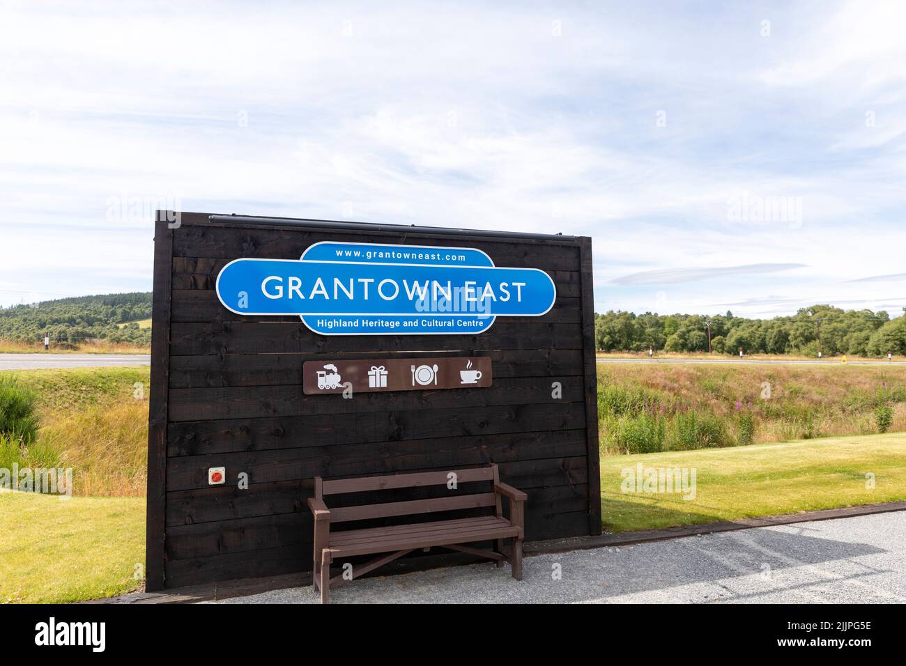 Grantown East Highland patrimonio e centro culturale per l'industria ferroviaria e treni, Scozia, Regno Unito, estate 2022 Foto Stock