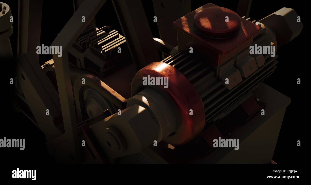 Immagine di una zucca funzionante sul paesaggio e sul sole Foto Stock