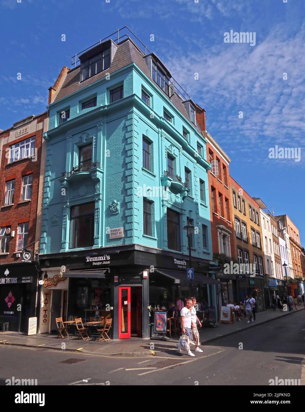 Tommi's Burger Joint Soho - Darblay St / Berwick St, Soho, Londra, Inghilterra, Regno Unito, W1F 8DZ Foto Stock