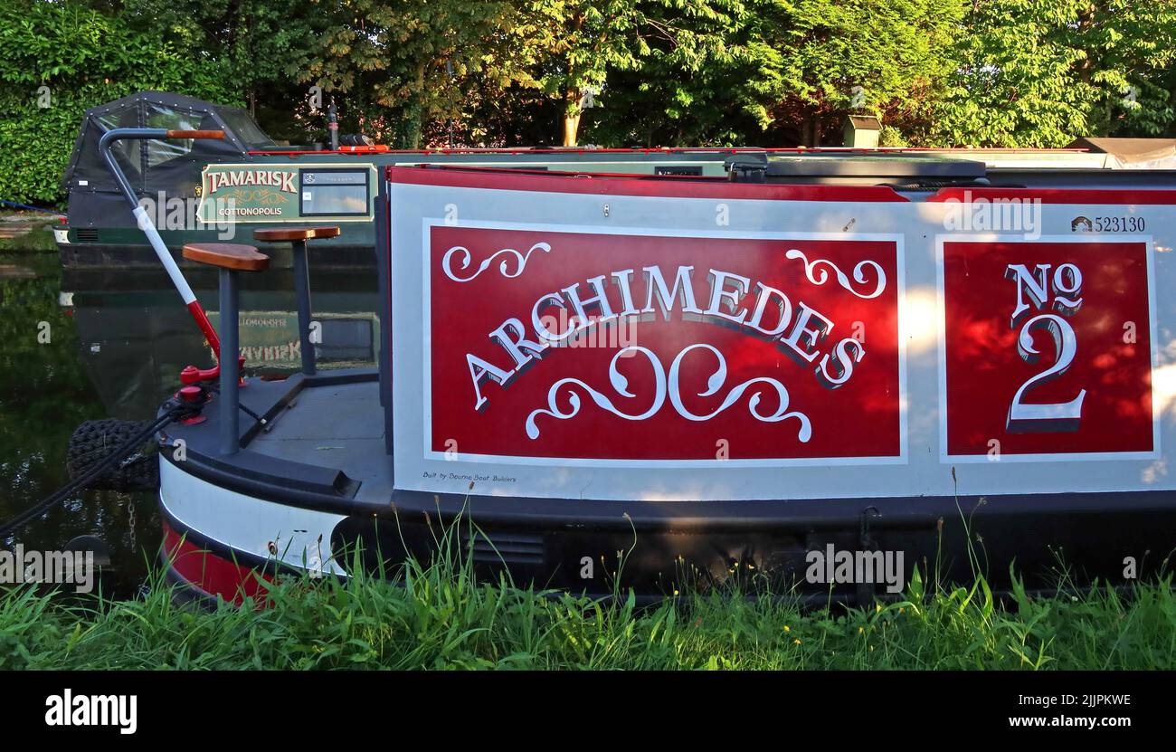 Archimedes2 e Tamarisk Cottonopolis, a Grappenhall, Warrington, Cheshire, Inghilterra, REGNO UNITO, WA4 Foto Stock