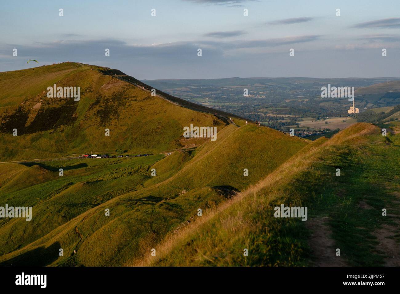 Una bella foto della vetta del MAM Tor in Inghilterra. Foto Stock