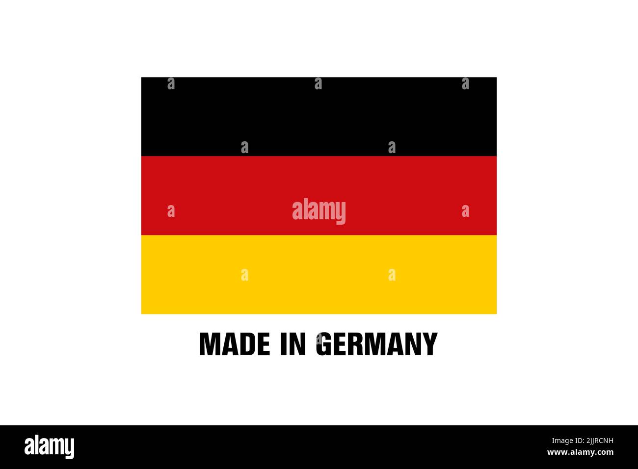 Un'illustrazione di una bandiera tedesca con il testo "Made in Germany" Foto Stock