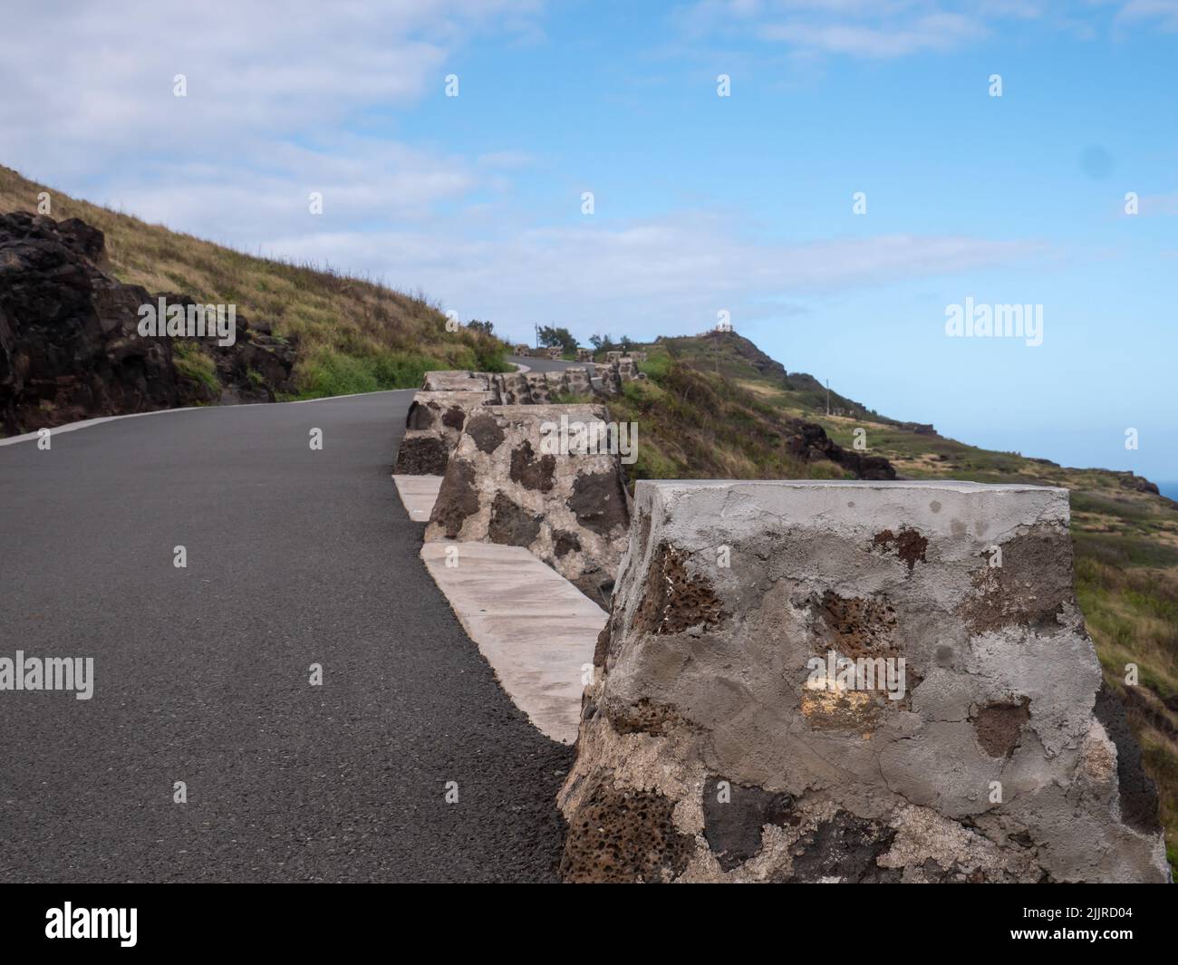 Una strada asfaltata a o' ahu South Coast, Hawaii Foto Stock