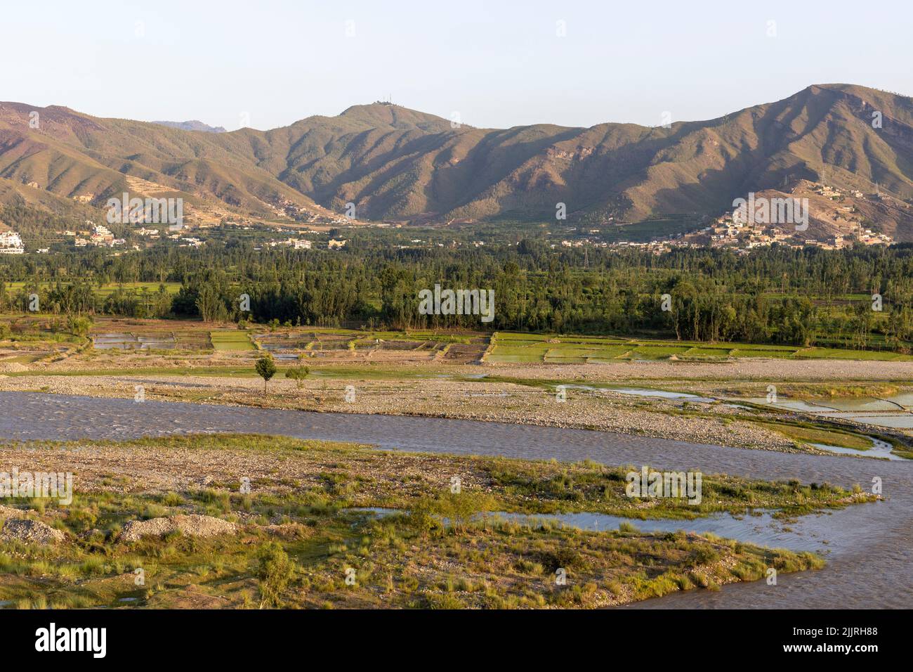 Splendida vista sul paesaggio dalla montagna in Pakistan Foto Stock