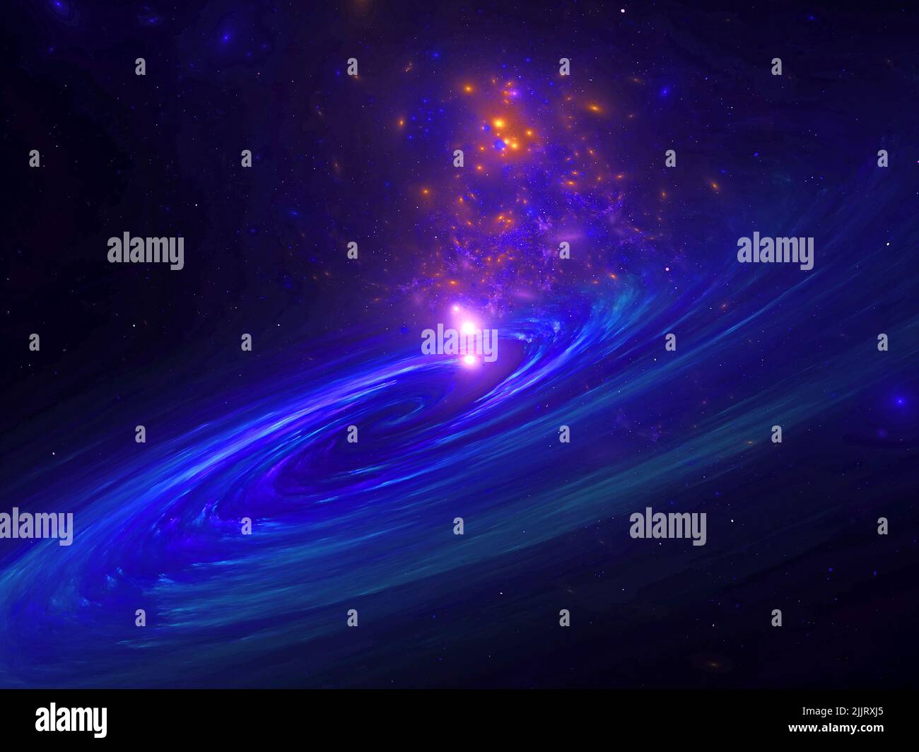 Swirling Galaxy - Flame Fractal Art Foto Stock