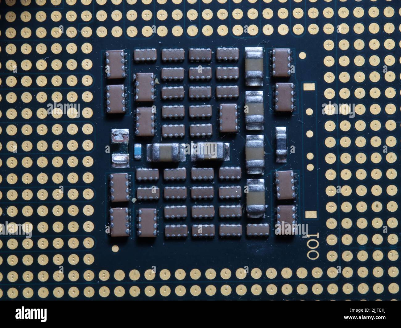 Una macro di CPU Intel Pentium D. Foto Stock