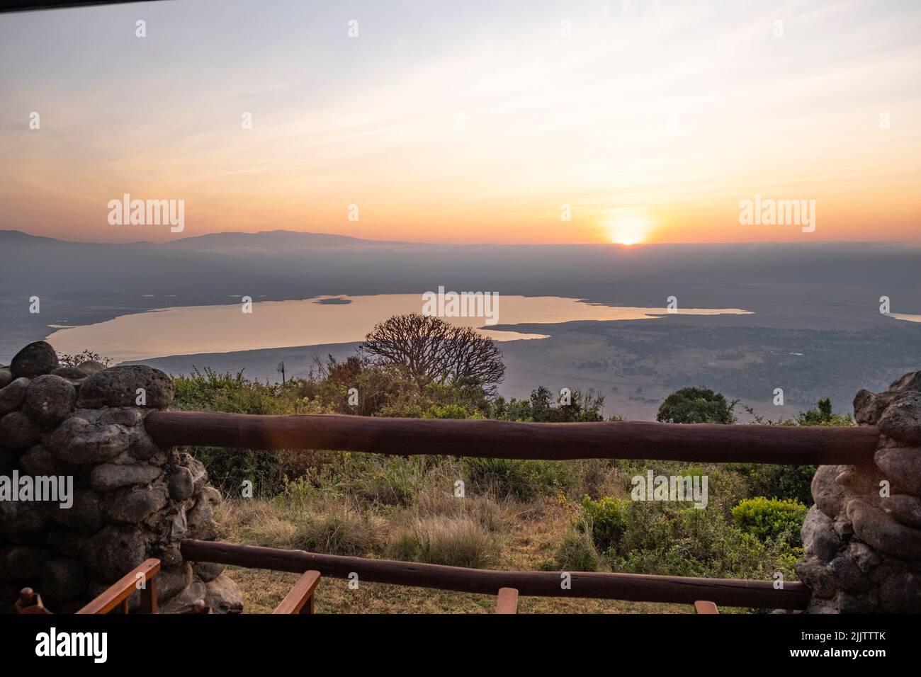 Tramonto sul cratere di Ngorongoro in tanzania Foto Stock