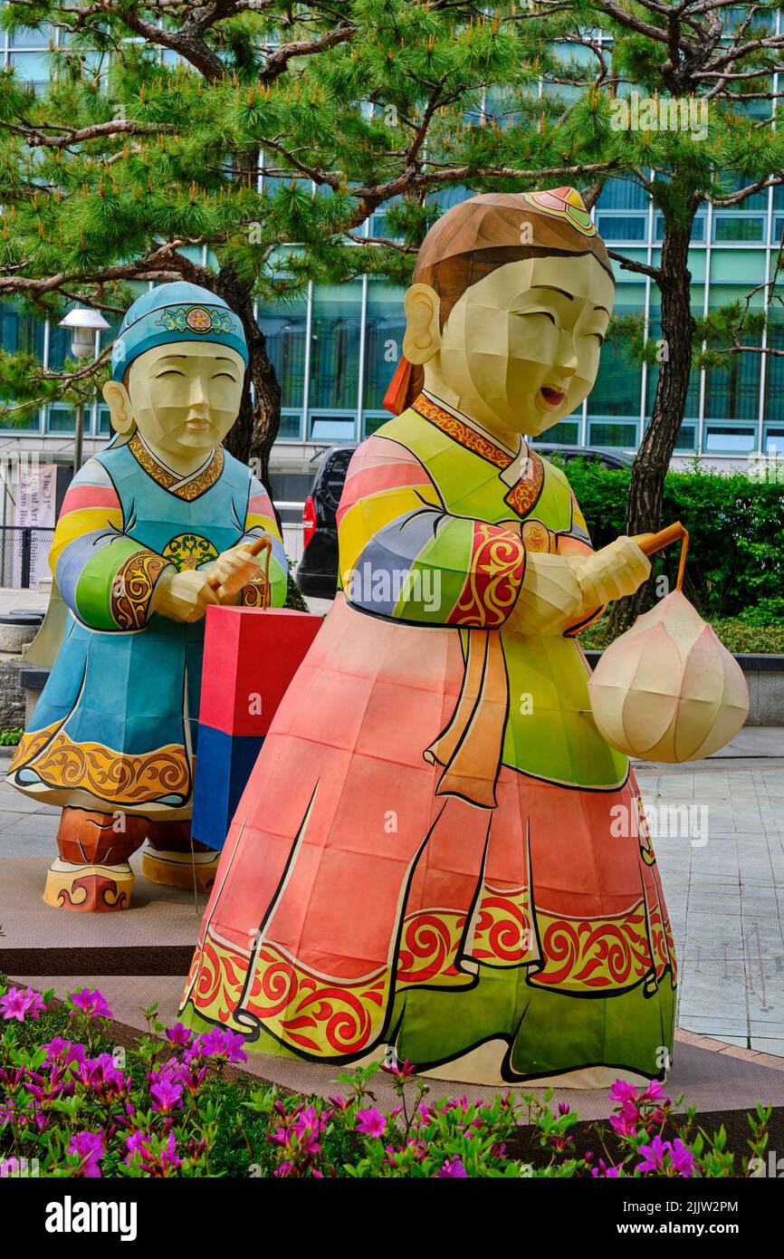 Corea del Sud, Seoul, distretto di Jongno-GU, il tempio di Jogyesa fondato nel 1395 è la sede dell'Ordine Jogye del Buddismo Coreano Foto Stock