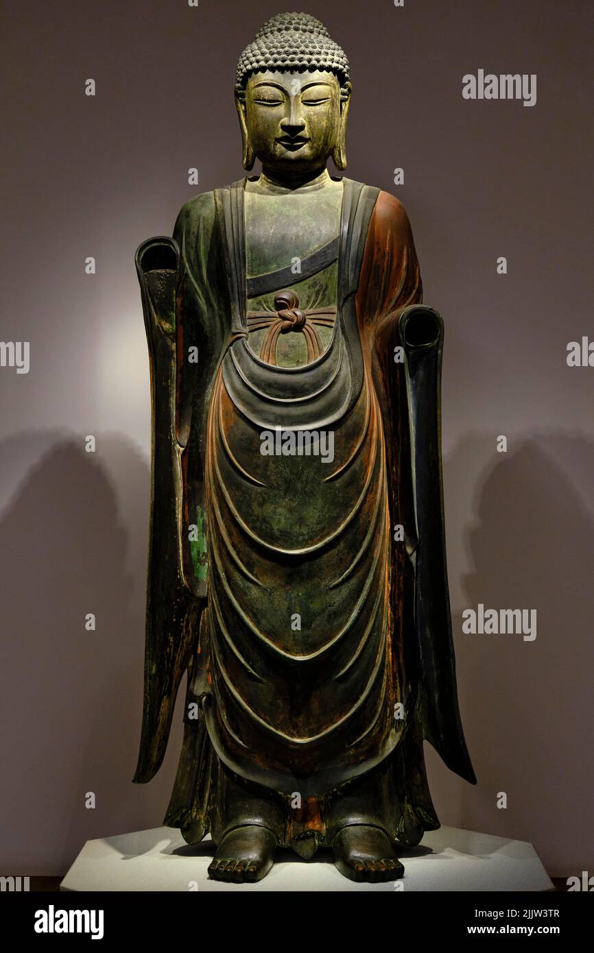 Corea del Sud, provincia di Gyeongsang settentrionale, Gyeongju, museo nazionale, Buddha di Bhaisajyaguru, Periodo Silla Foto Stock