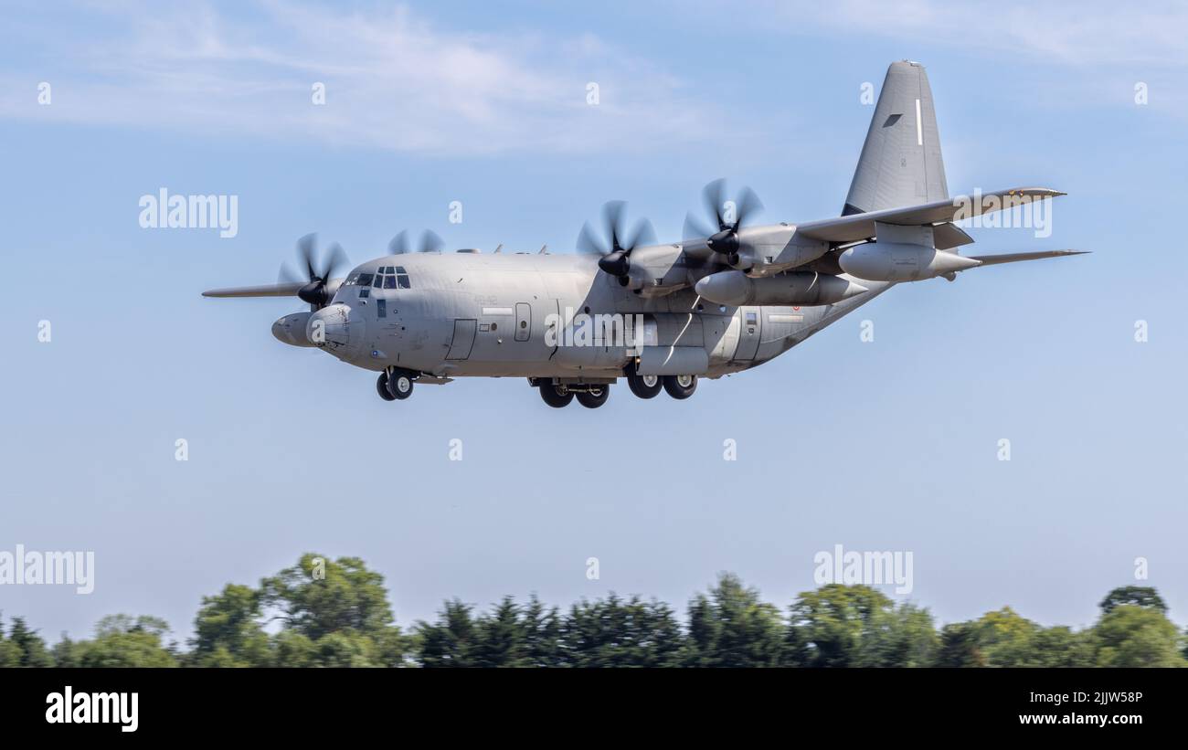 Forze aeree italiane - C-130J Super Hercules velivolo da trasporto militare in arrivo a RAF Fairford Foto Stock