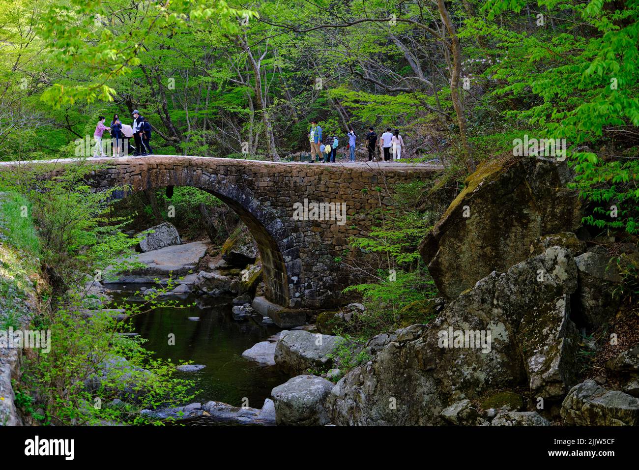 Corea del Sud, provincia di Jeolla del Sud, Suncheon, tempio buddista di Seonamsa Foto Stock