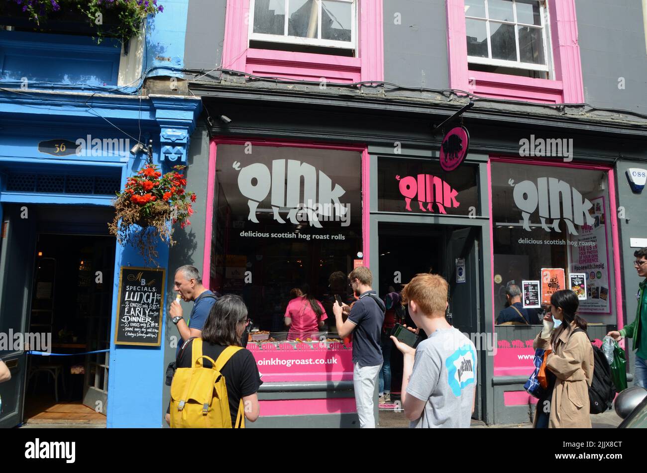 Ristorante Oink edinburgh Royal Mile scozia nell'estate 2022 Regno Unito Foto Stock