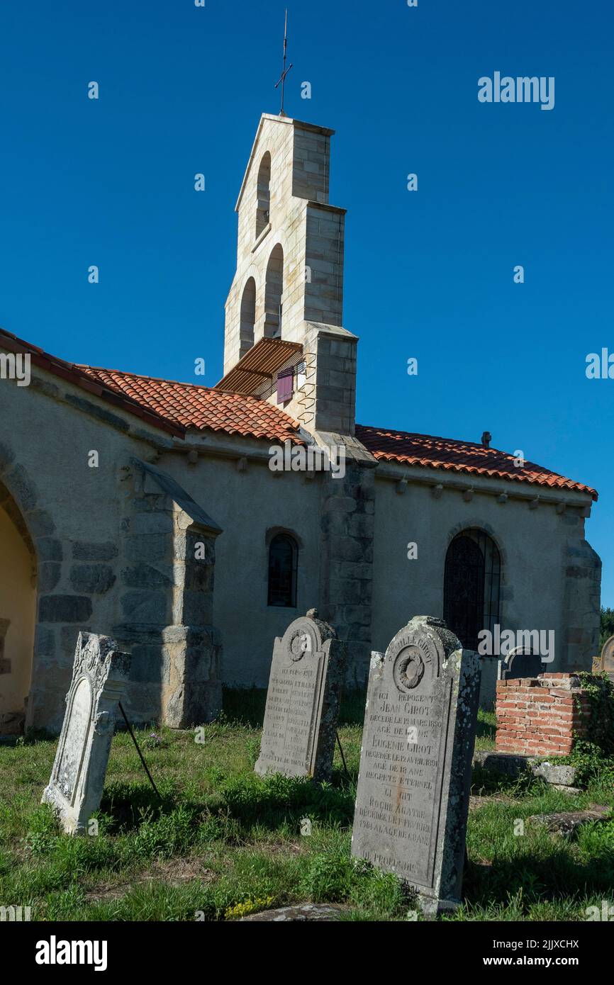Chiesa Saint Jean Saint Gervais, Dipartimento Puy de Dome, Auvergne Rhone Alpes, Francia Foto Stock