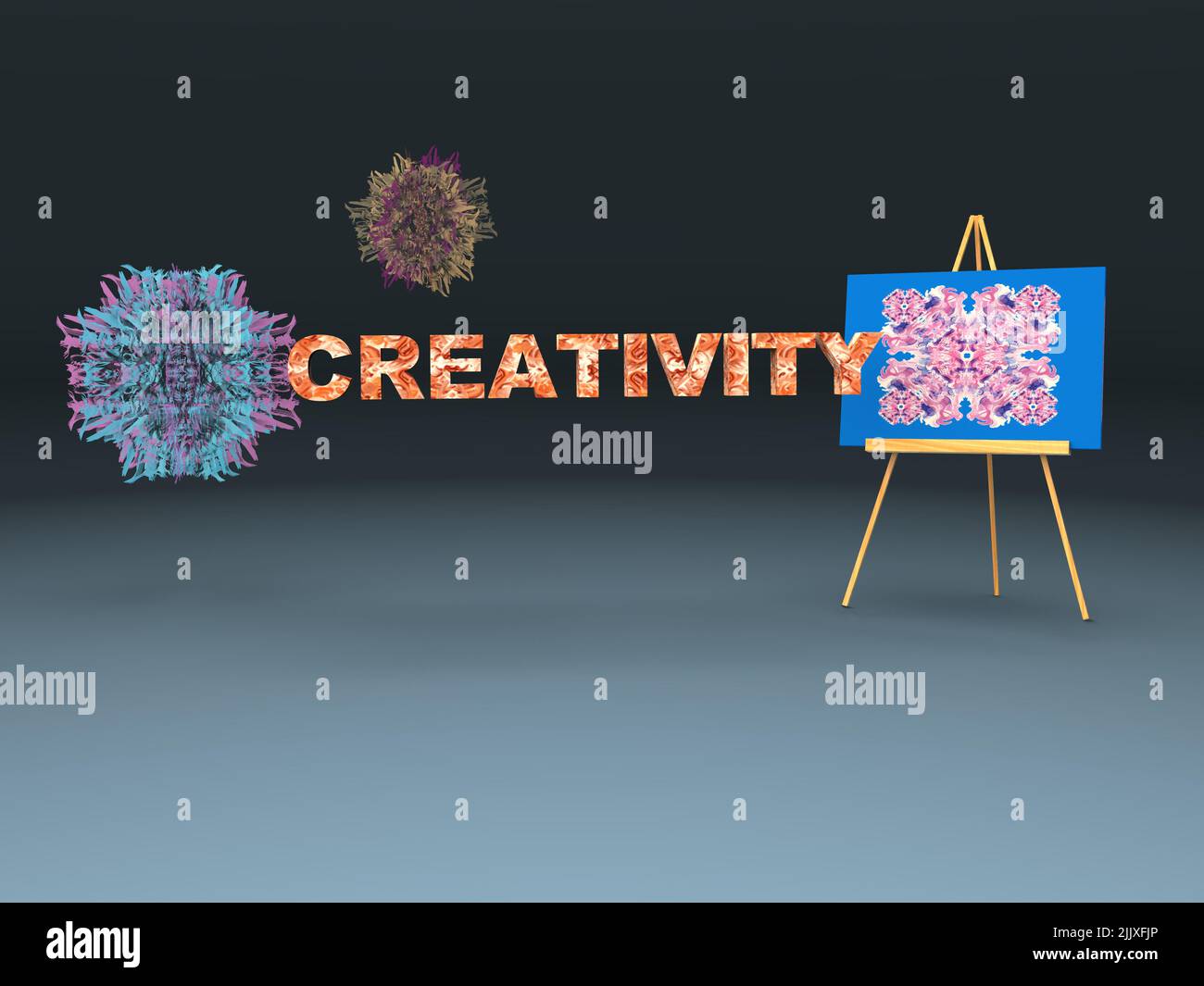 Illustrazione concettuale 3D sulla creatività Foto Stock