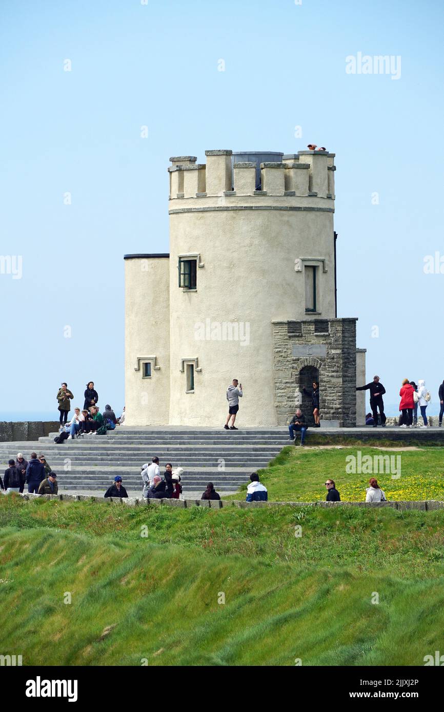 Torre di o'Brien, Túr Uí Bhriain, scogliere di Moher, Aillte an Mhothair, Clare County Council, Irlanda, Éire, Irland, Írország, Europa, Moher-sziklák Foto Stock
