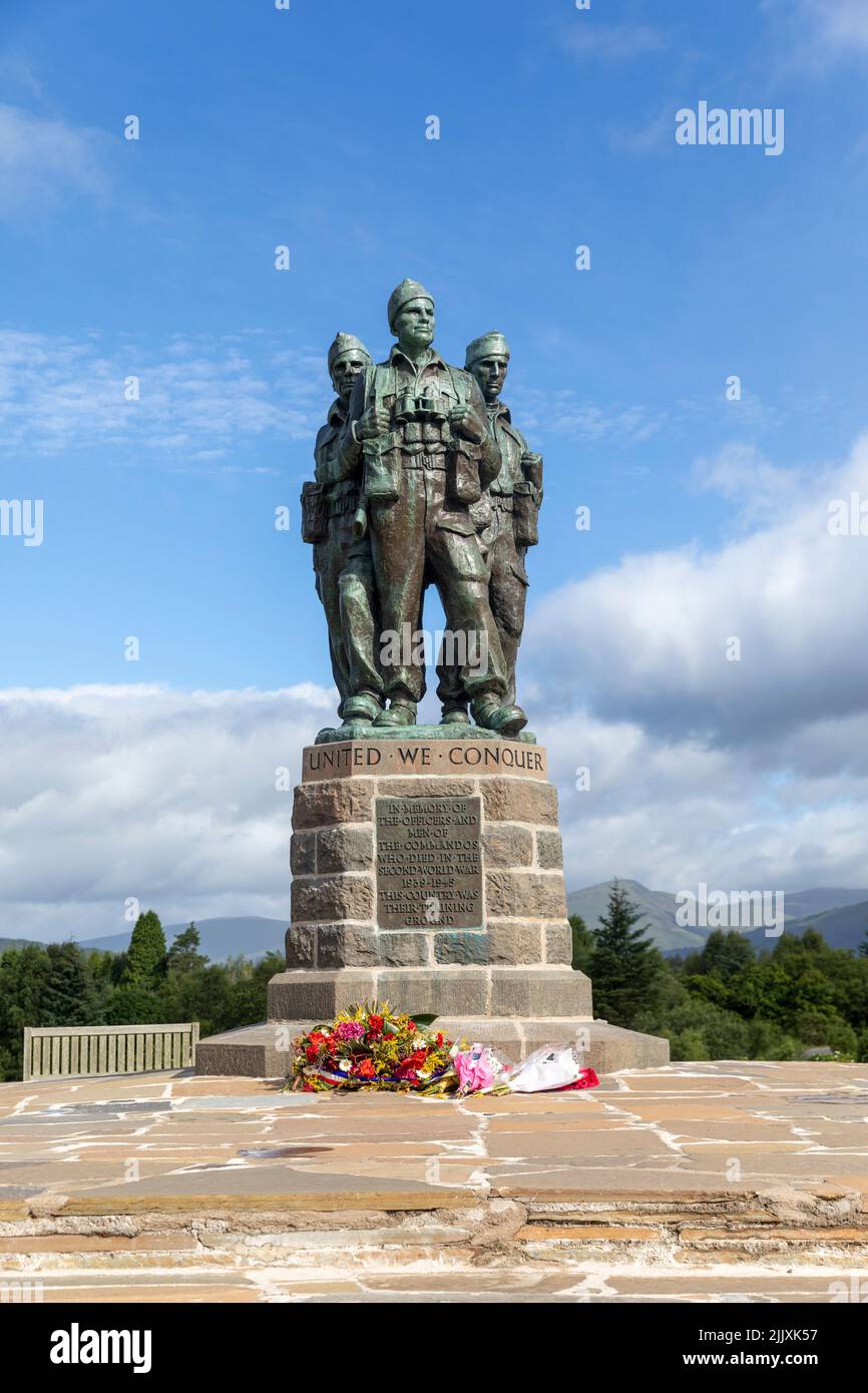 Il Commando Memorial è un monumento di categoria A a Lochaber, Scozia, dedicato agli uomini della guerra mondiale originale delle forze del Commando Britanniche 2 Foto Stock