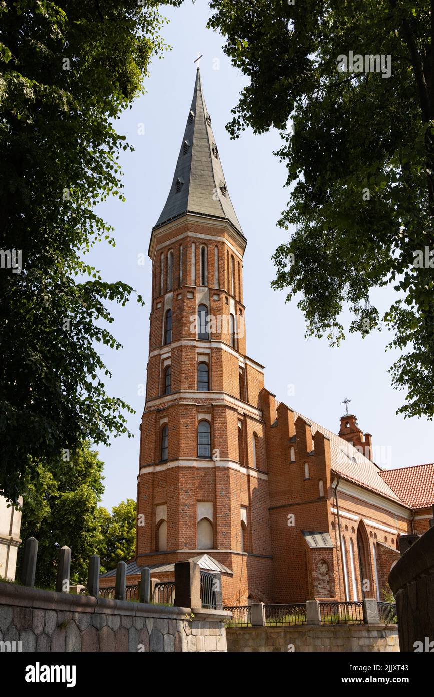 La Chiesa dell'Assunzione della Beata Vergine Maria, la chiesa cattolica e l'esempio di architettura gotica, Kaunas città vecchia, Kaunas Lituania Europa Foto Stock