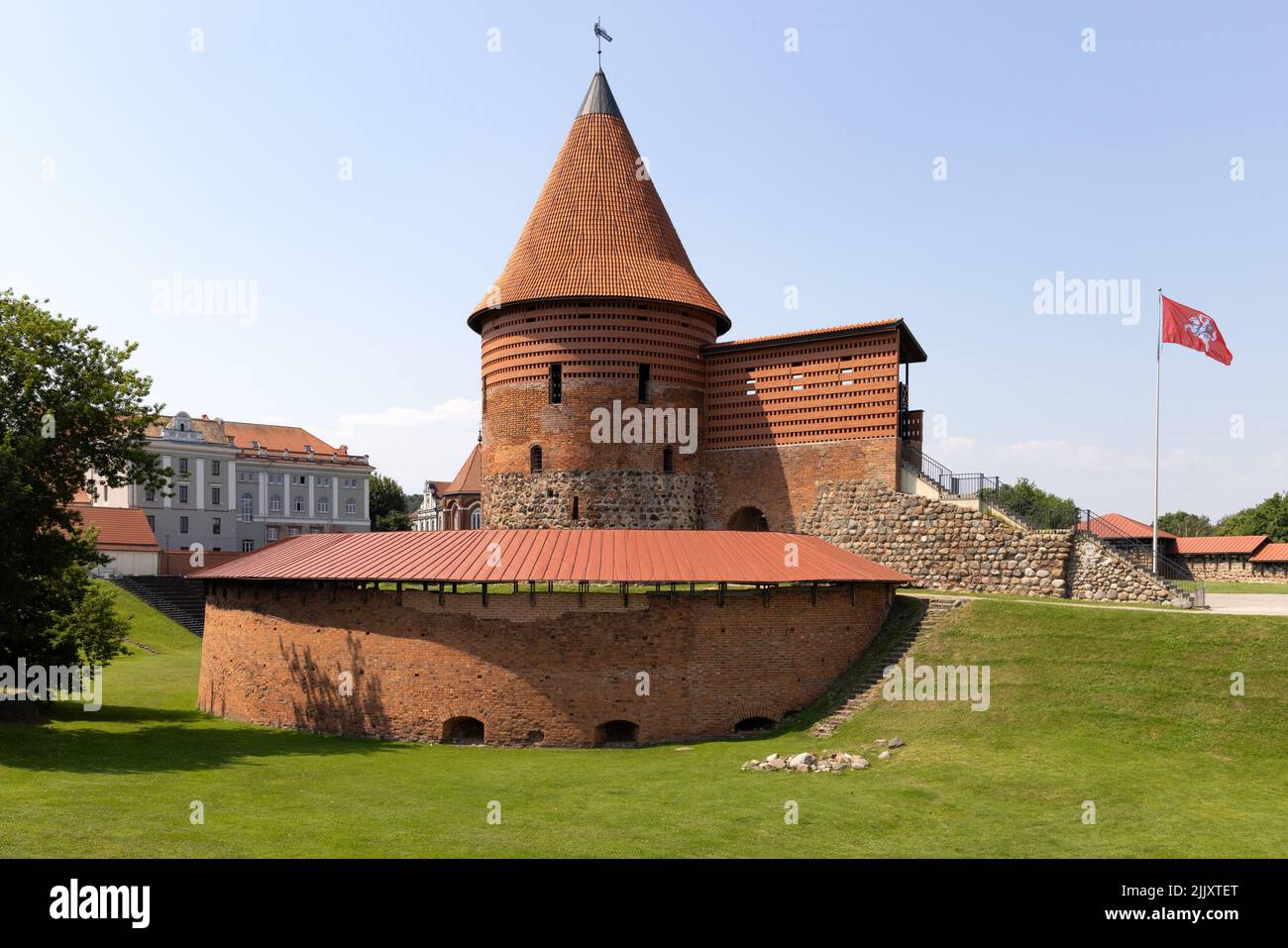 Lituania castello; il 14th secolo medievale Kaunas Castello, costruito nel 1500s, Kaunas città vecchia; Lituania Europa Foto Stock
