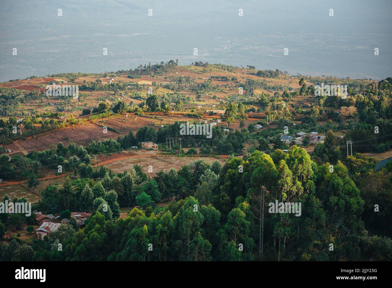 Great Rift Valley, vista sul paesaggio da Iten in Kenya. Luogo dove nascono runner e stelle maratone. Sede dei campioni Foto Stock