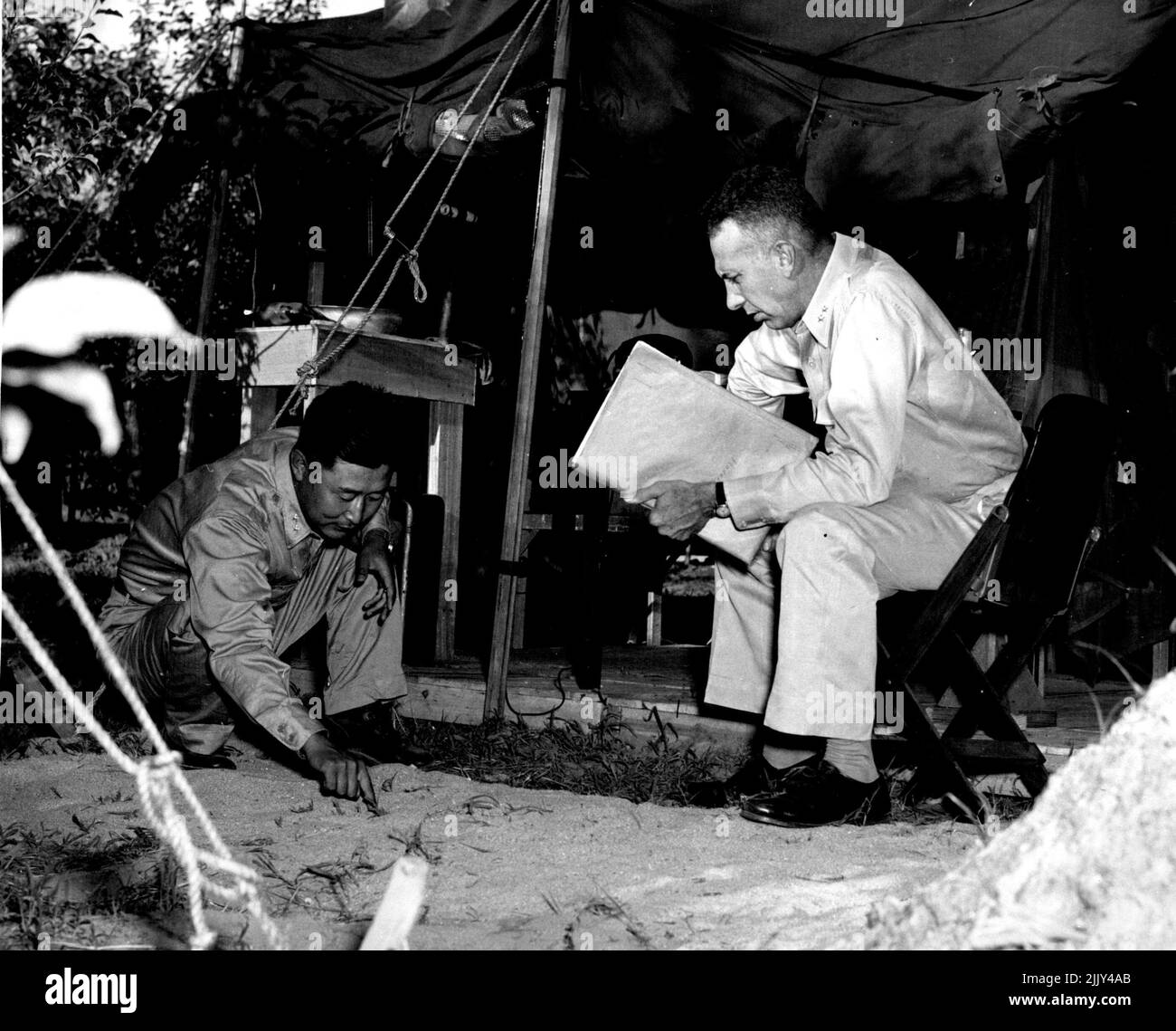 Gen. Sun Paik - C. G. 1st R.O.K Corps. Agosto 13, 1951. Foto Stock