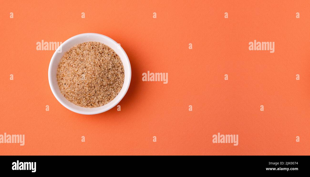 Plantago afra - buccia di psyllium organica. Cibo sano Foto Stock