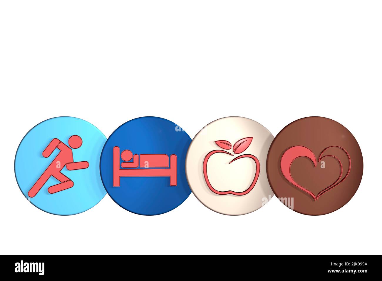 concetto di stile di vita sano concetto di vita sano funzionamento excercise concetto di dieta sana concetto di cuore sano sonno concetto di sonno mangiare Foto Stock